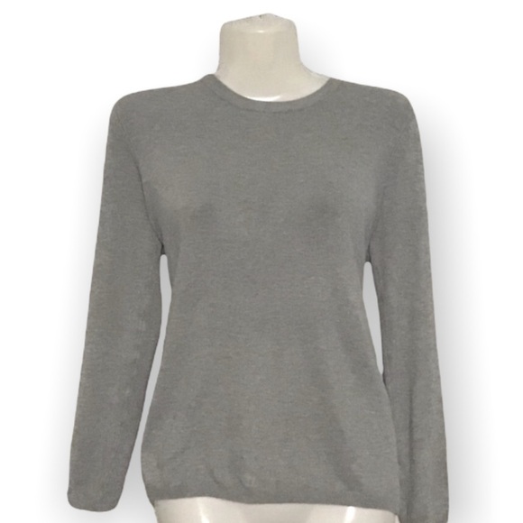 Zara Gray Knit Long Sleeve Soft Sweater Shirt Medium with Back Zipper - Picture 1 of 4